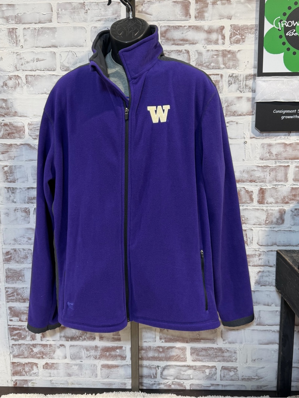 Colosseum Purple Full-Zip Fleece Jacket with Cream 'W' Patch